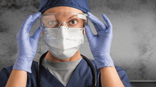 Request PPE - health professional wearing personal protective equipment