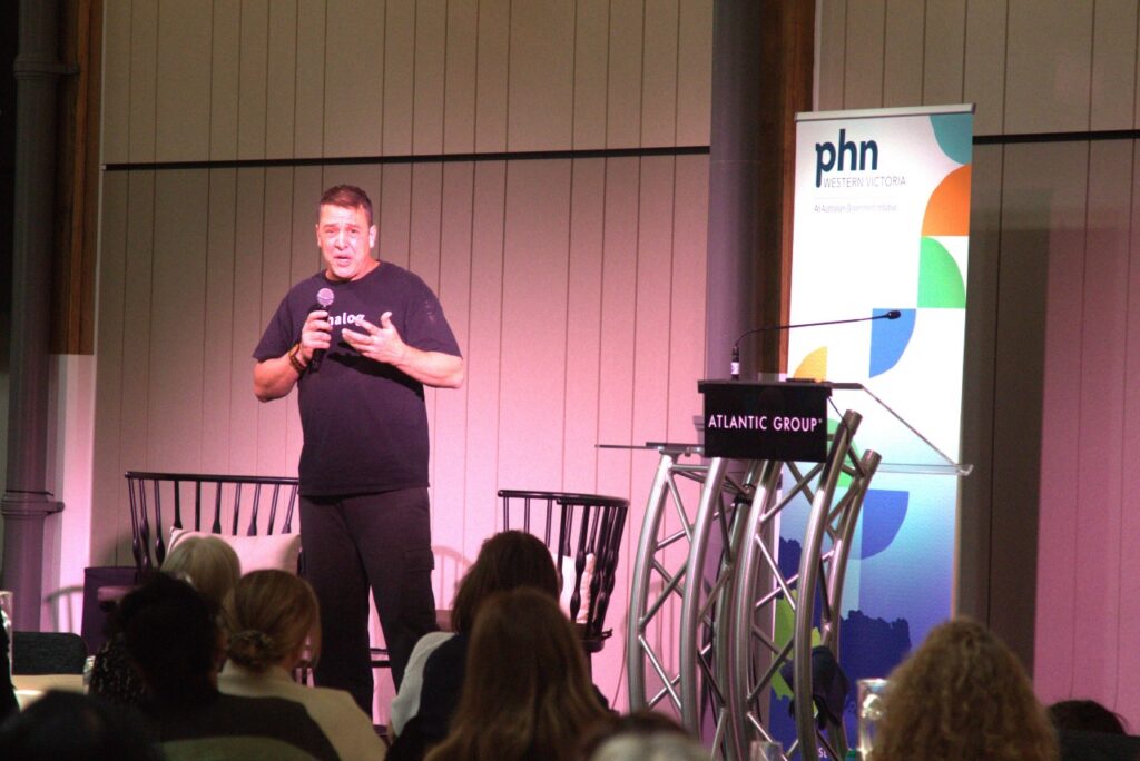 Samuel Johnson on stage at the Primary Care Conference